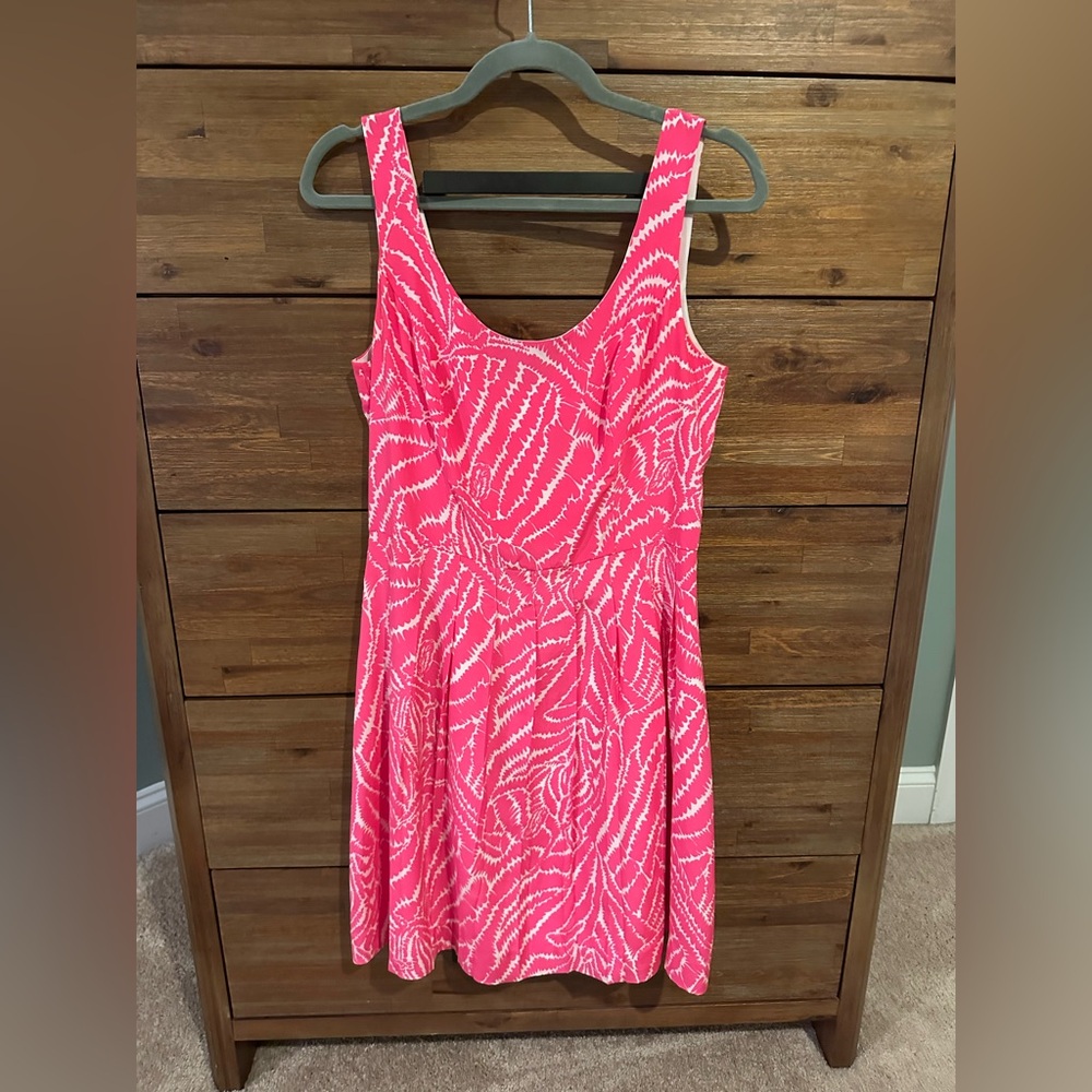 Lilly Pulitzer pink/white Posey silk dress, size 8